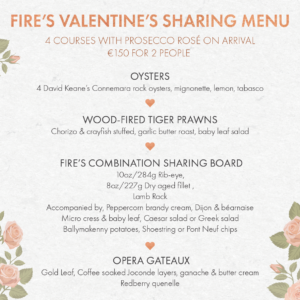 FIRE-Steak House Valentines-menu