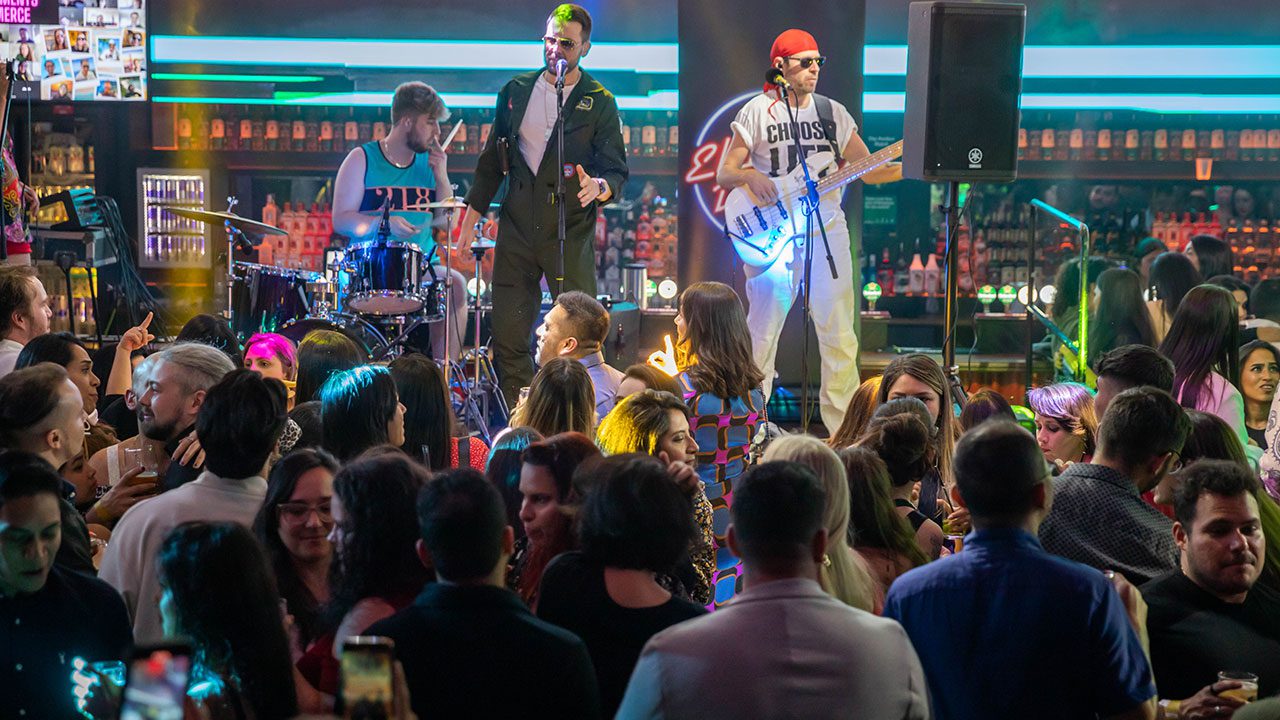 Live band and dancing at a Christmas Party night in Dublin Christmas Party Nights in Dublin with live band entertainment and dancing