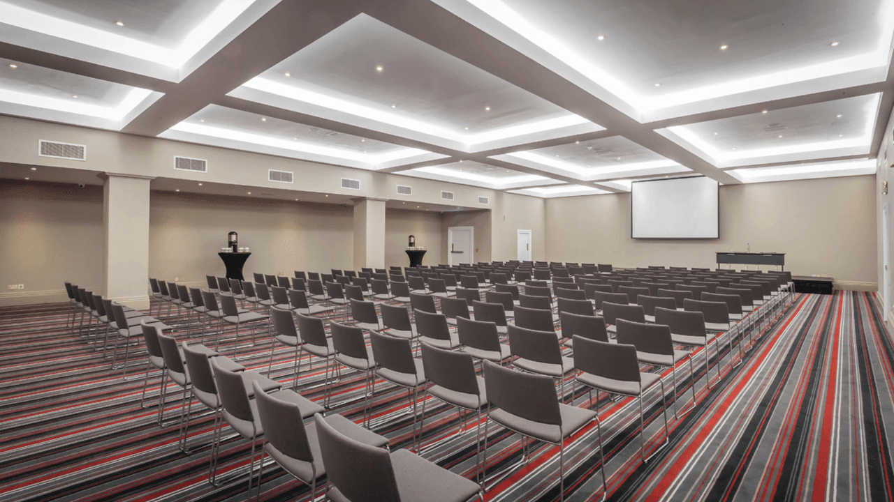 Corporate event venues in Dublin – large conference space with theatre seating