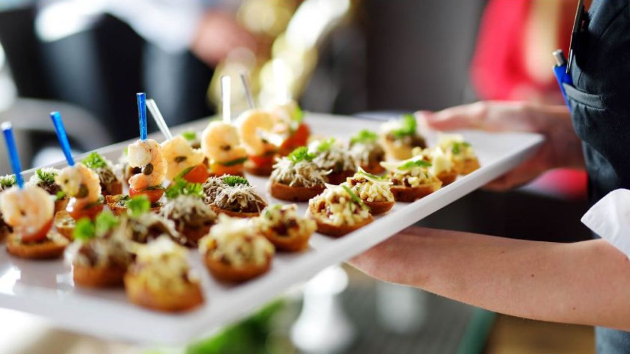 Selection of canapés served at a private party venue in Dublin.