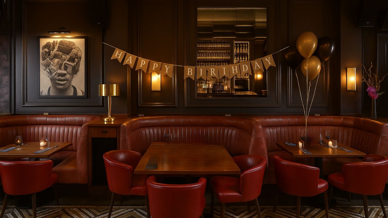 Stylish private party venue in Dublin with birthday setup