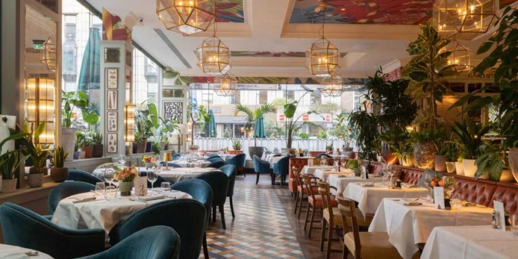 The Ivy Dawson Street restaurant for Christmas lunch in Dublin 2