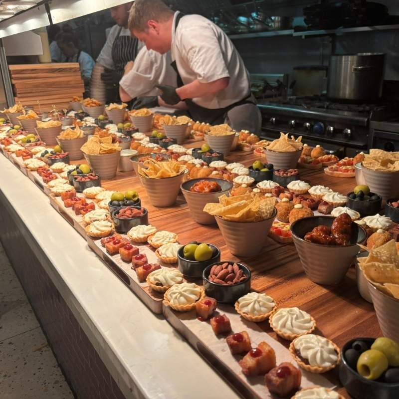 High-quality food served during Citco's corporate summer party at Nolita in Dublin, featuring a varied menu prepared for a large company event.