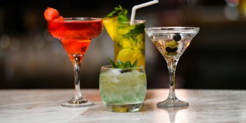 Selection of colourful cocktails served at one of the best cocktail bars in Dublin city centre