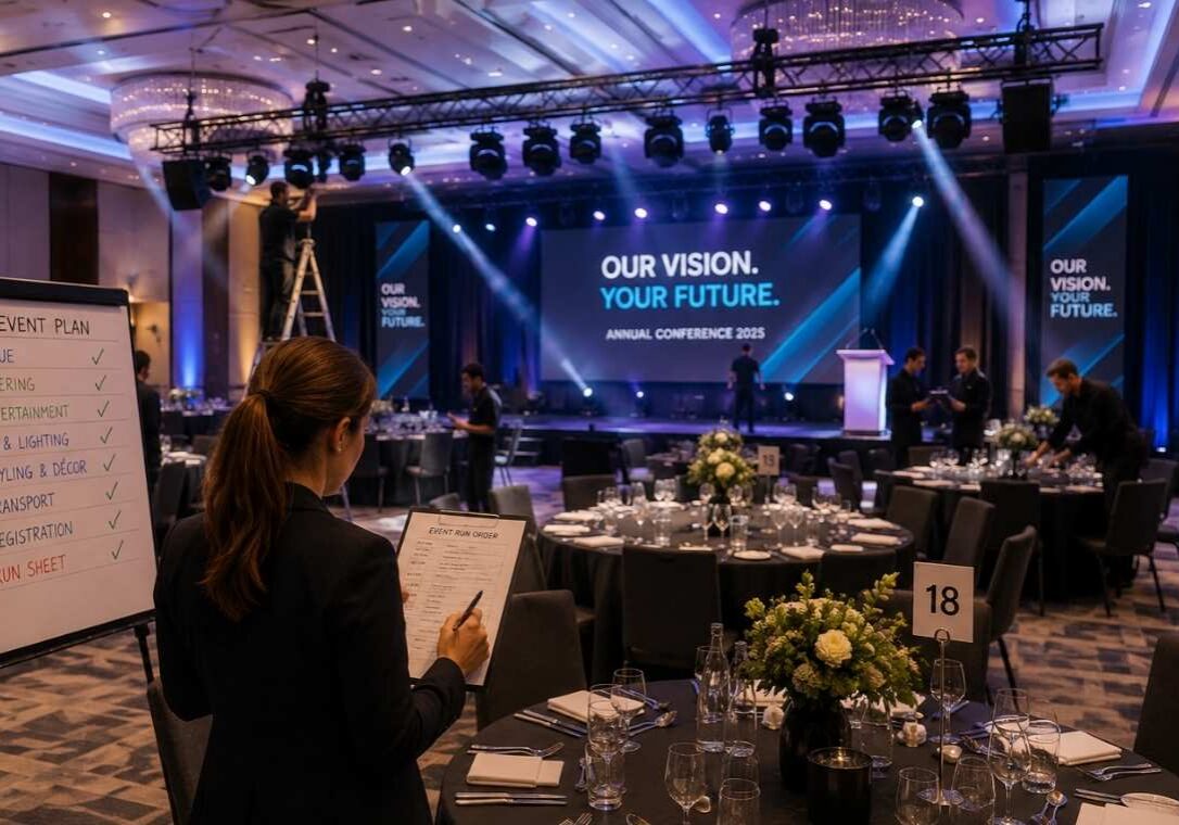 corporate event planning in action at an upscale corporate event in Dublin.