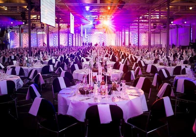corporate gala dinner venue pre event setup