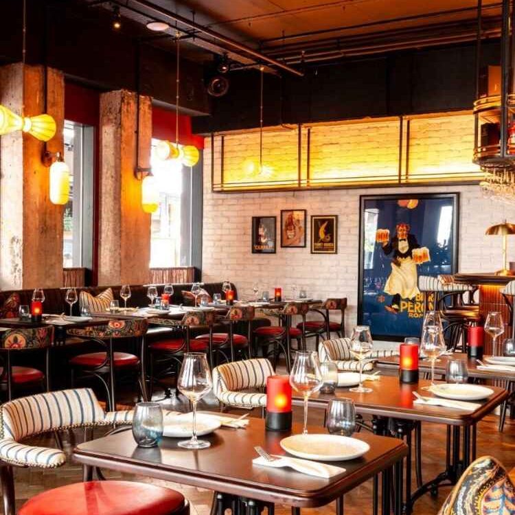 Interior of Little Lemon on Royal Hibernian Way, Dublin 2, a Mediterranean restaurant offering private dining and corporate Christmas parties.
