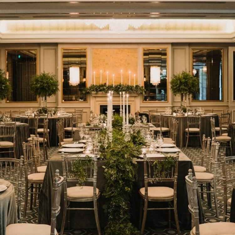 Christmas party dining setup at The Westbury Hotel in Dublin